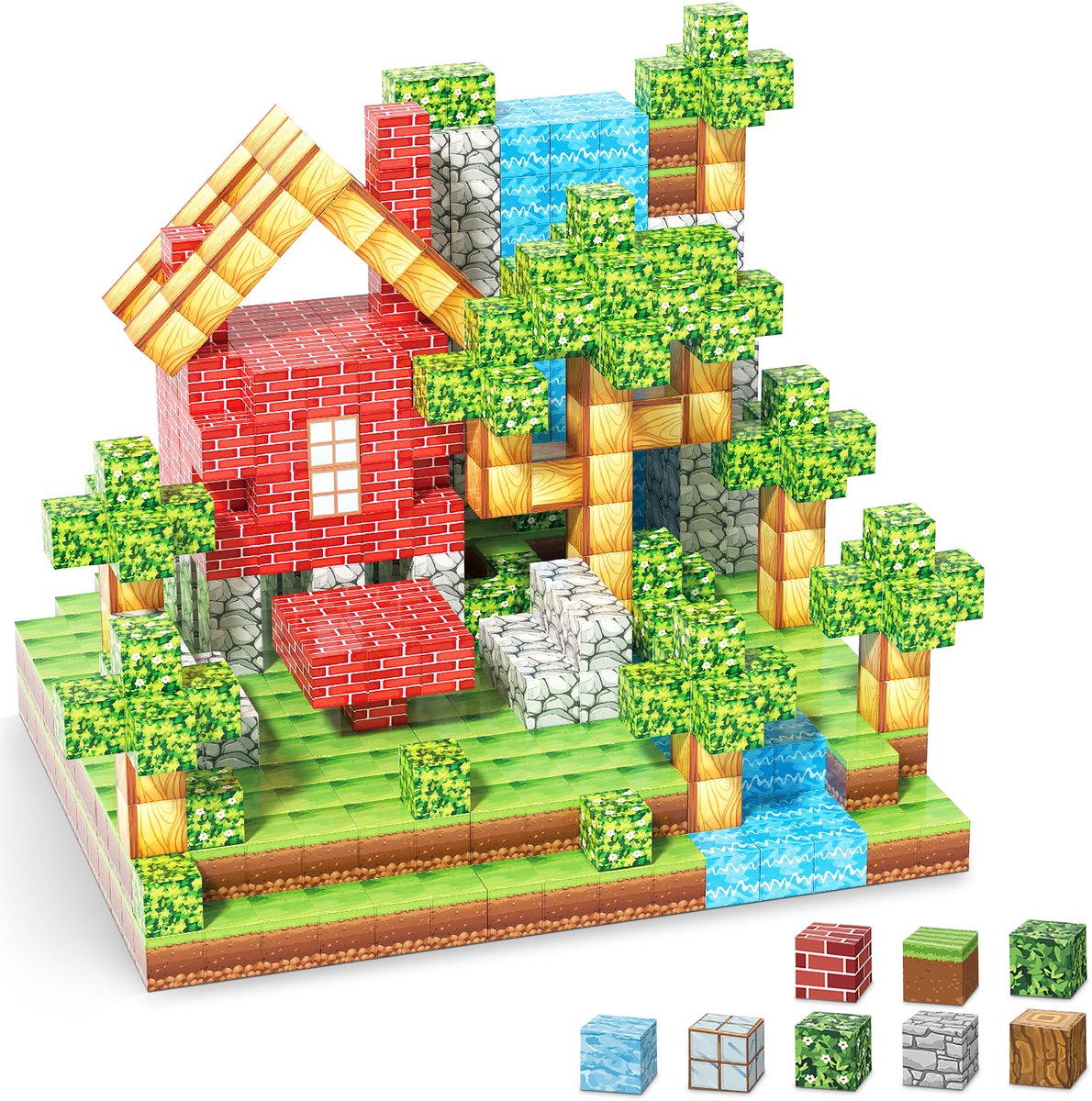 Magic toy Magnetische blokken - 100 stuks - Magnetic cubes - Magnetisch bouwspeelgoed - Magnetisch speelgoed - Magnetic tiles - Magneten speelgoed - Montessori speelgoed - Educatief speelgoed - Magnetische bouwstenen - Craft je eigen wereld