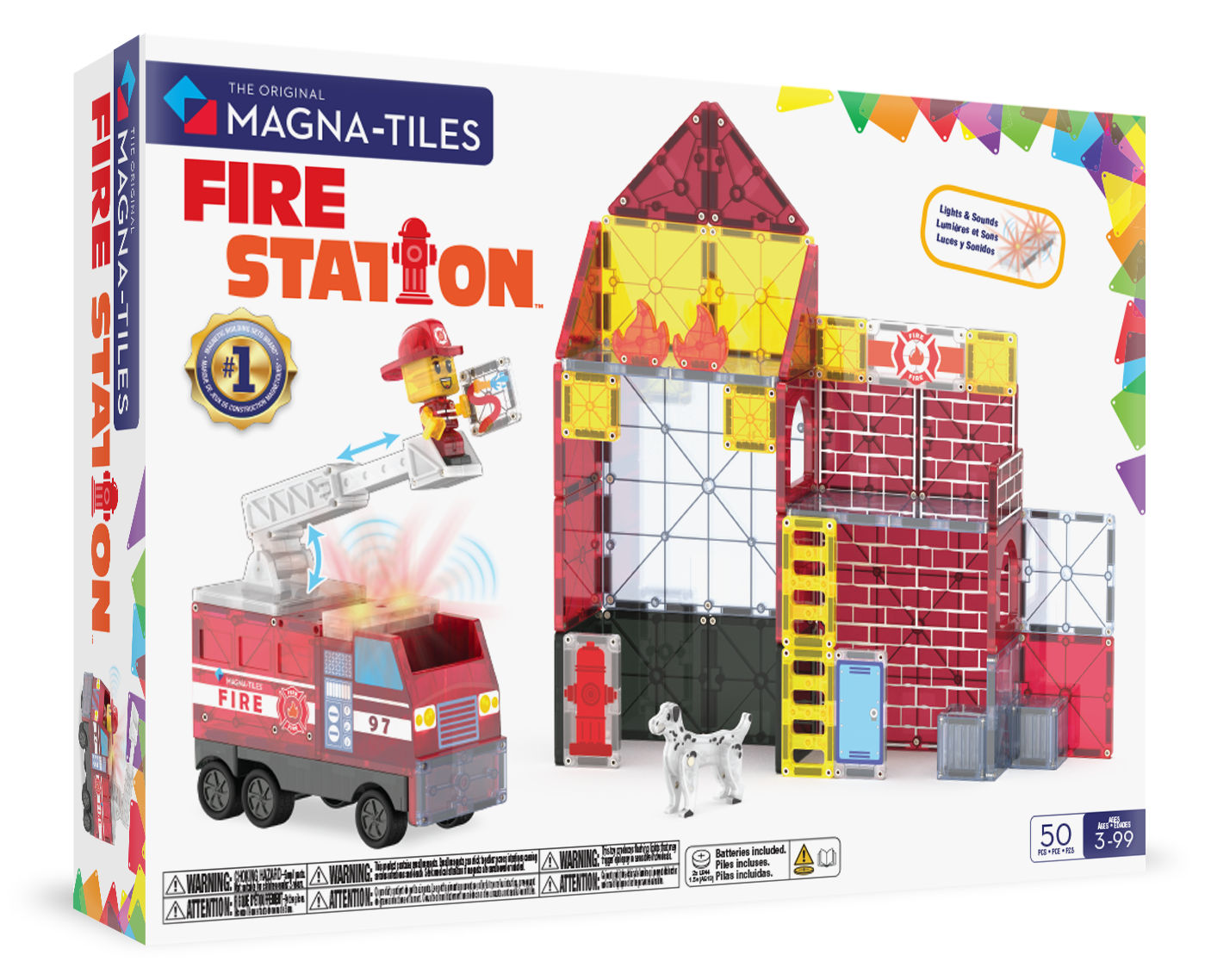 MagnaTiles brandweerstation 50 delig