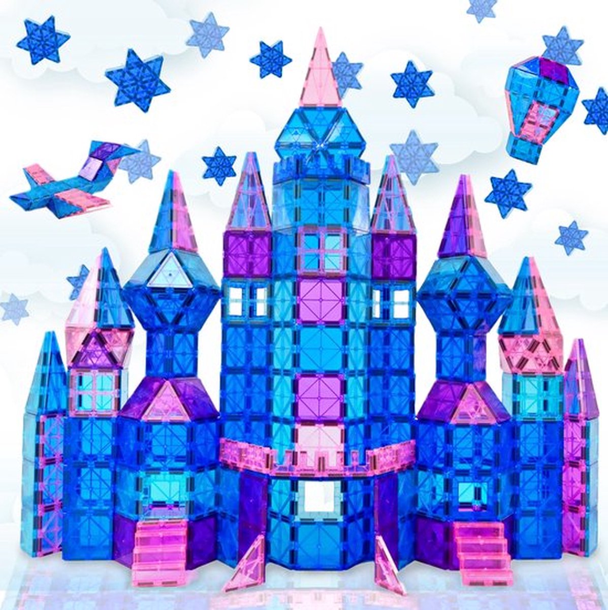 Magna Minds - Magnetic Tiles - Ice prince/princess - Magnetisch Speelgoed - 120 stuks - Constructie speelgoed - Magnetische tegels - Montessori speelgoed - Magnetic toys - Magnetische bouwstenen - Speelgoed Kinderen