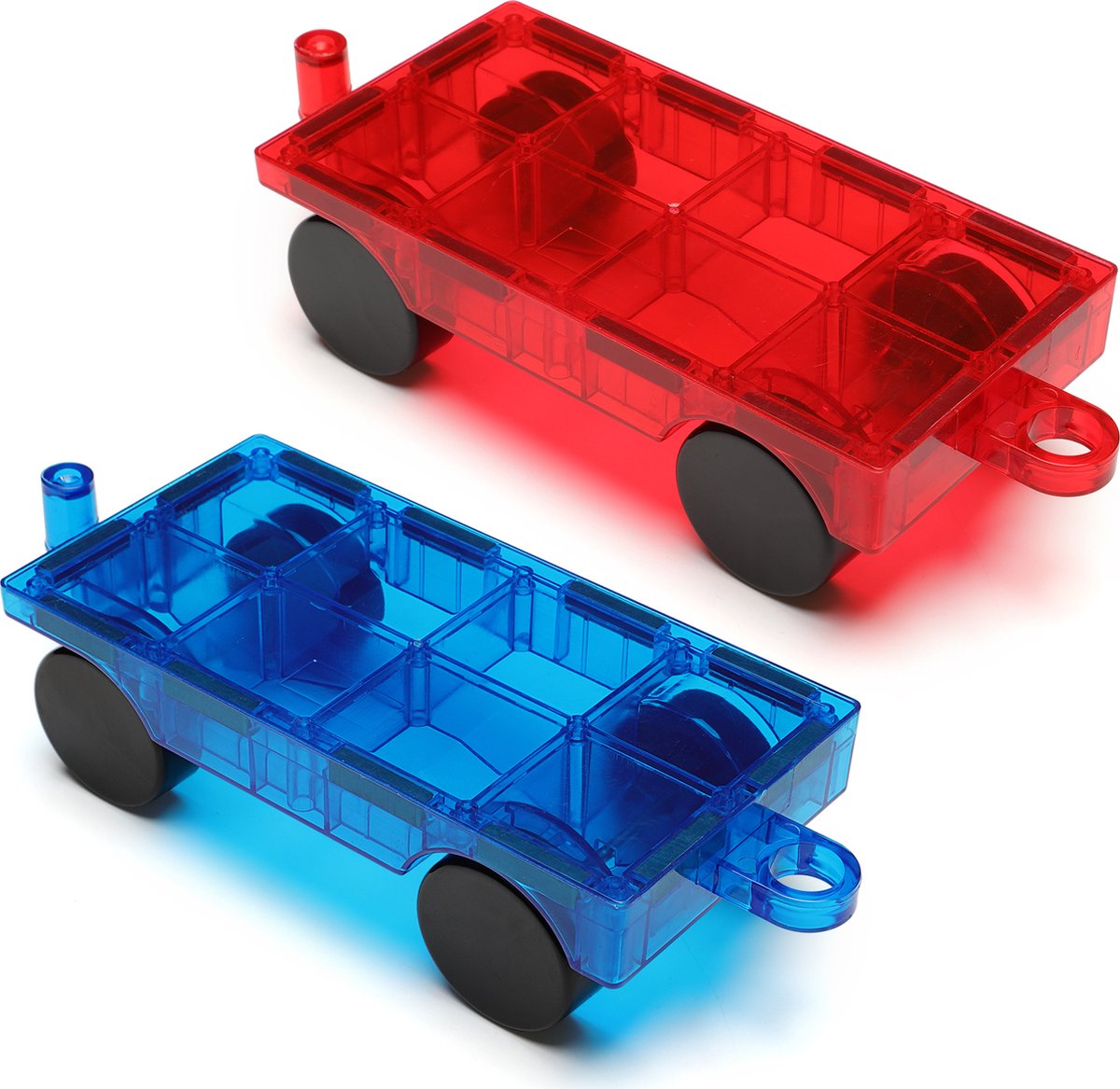 Magnetische tegels - 2 treindelen - auto - combineren mogelijk - Gemmicc - magnetic tiles - montessori - magnetic toys - magnetisch speelgoed - bouw je eigen magna wereld - Magneet speelgoed