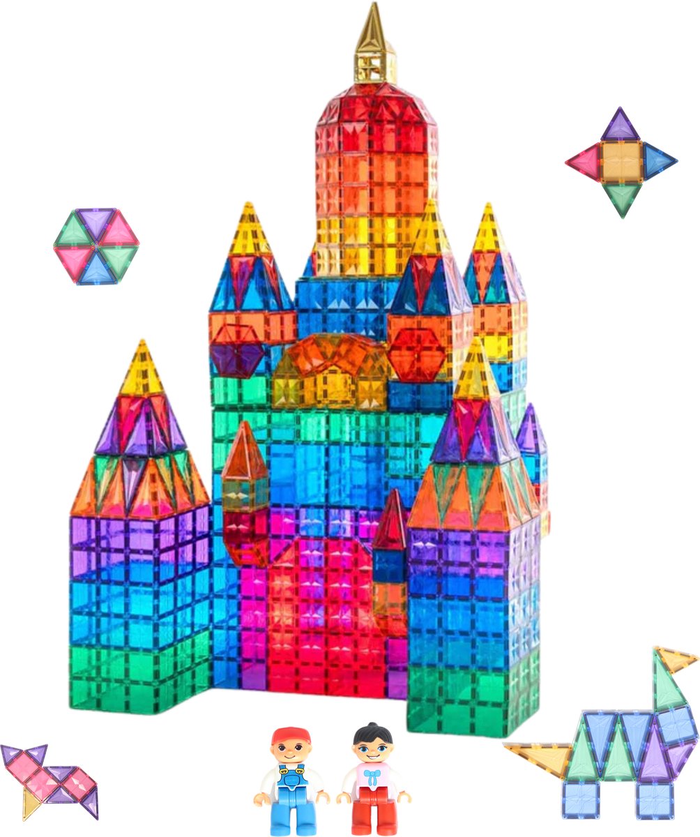 Magnetic Marvels 50 stuks - Magnetisch speelgoed - Montessori speelgoed - Magnetische Bouwstenen - Magnetic tiles - speelgoed - Cadeau kind - Speelgoed 3 jaar t/m 12 jaar - Magnetisch speelgoed bouwblokken
