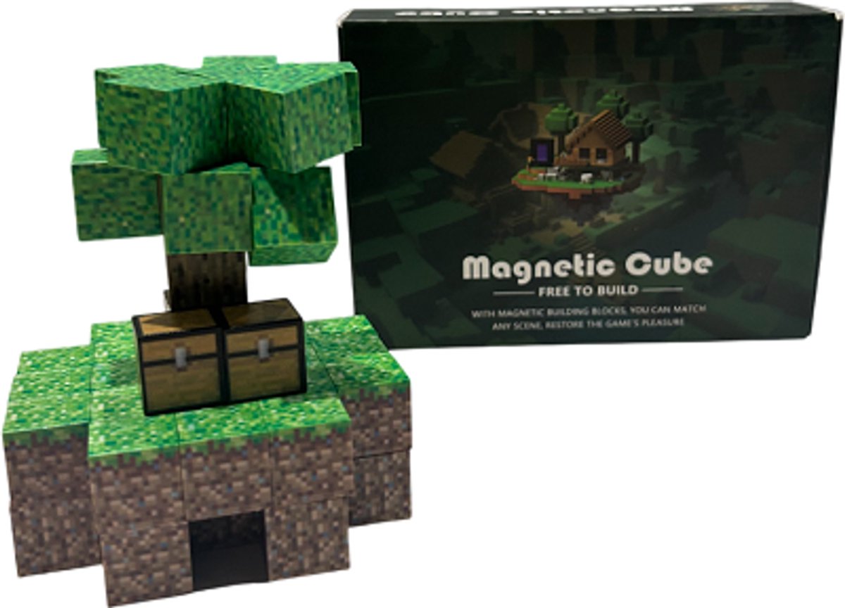 Magnetic cube H040 - magneetblokken – magnetisch speelgoed - Empty Island - 64 pcs - 3+
