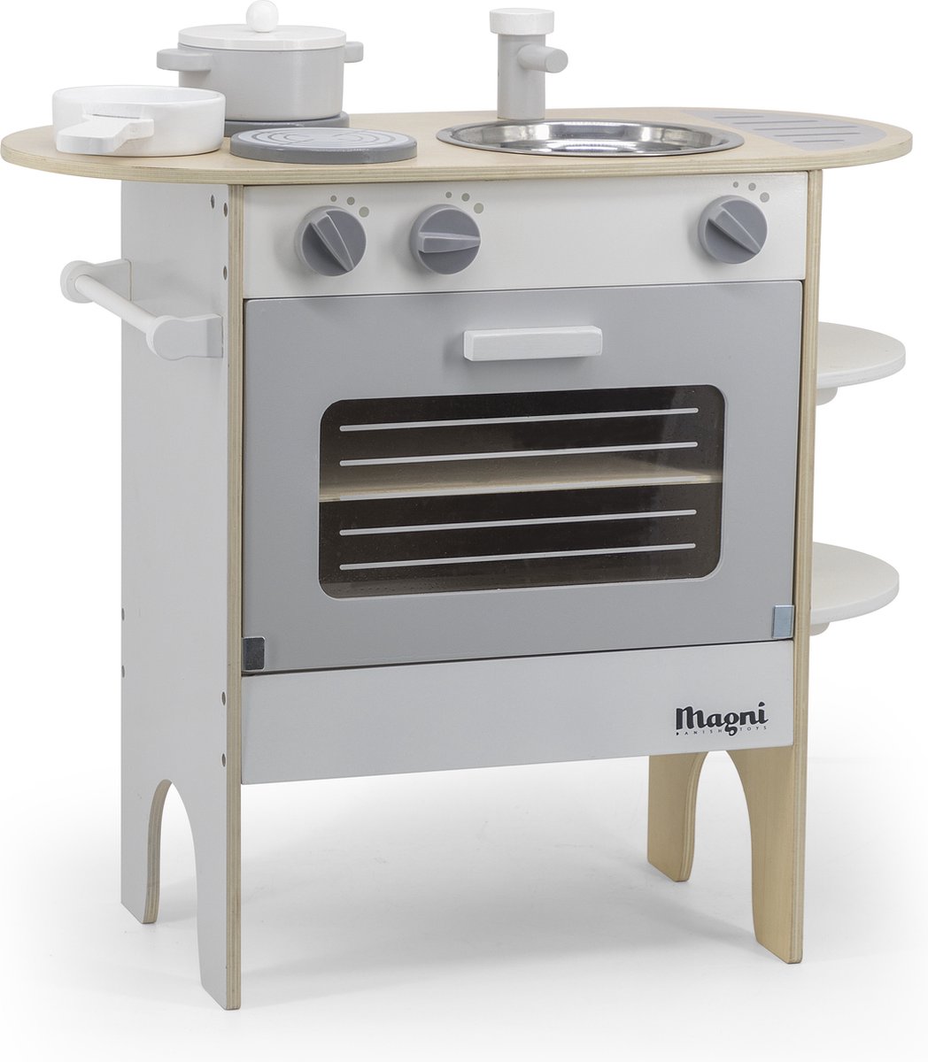 Magni - houten   met spoelbak, oven en kookplaten