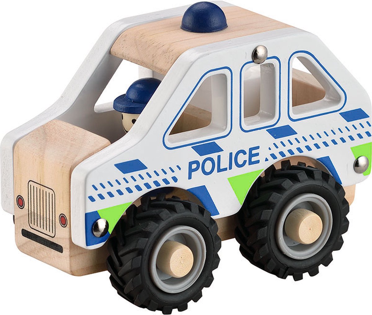 Politieauto met rubber wielen