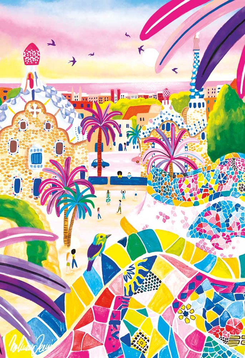 Magnolia puzzel Park Güell - 1000 stukjes legpuzzel multicolor.