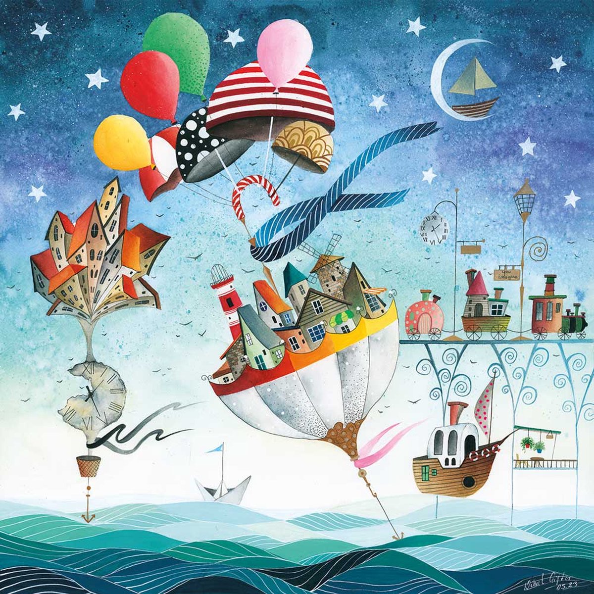 Magnolia puzzel Your Dream - kleurrijke legpuzzel 1023 stukjes.