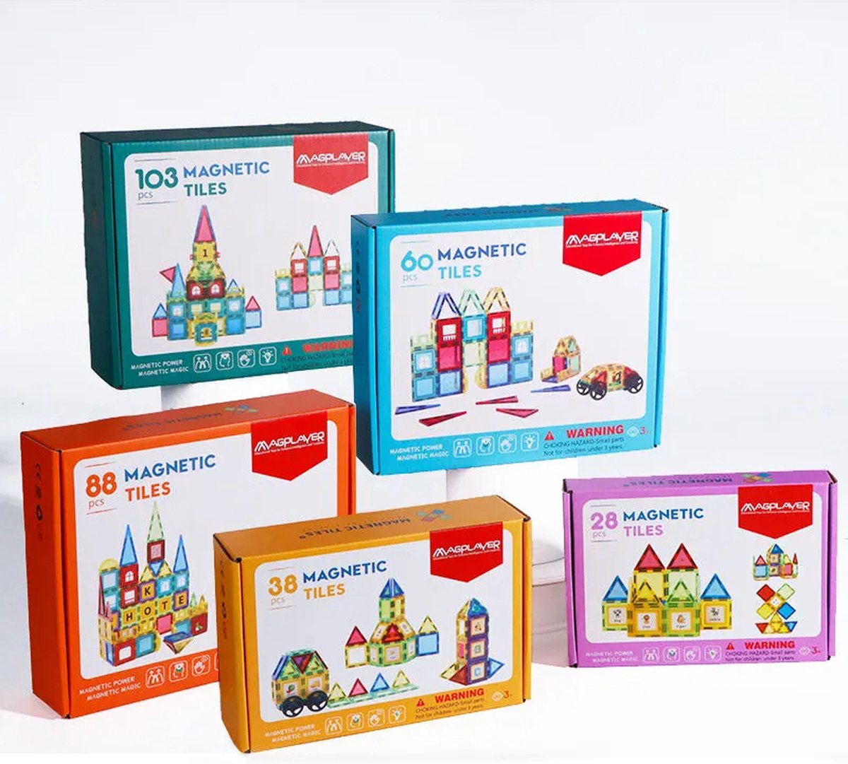 38 Stuks Magplayer Magnetische bouwstenen Bouwset Magneettegels Kinderen Montessori Educatief spel Speelgoed voor kind Jongen Meisje Cadeau