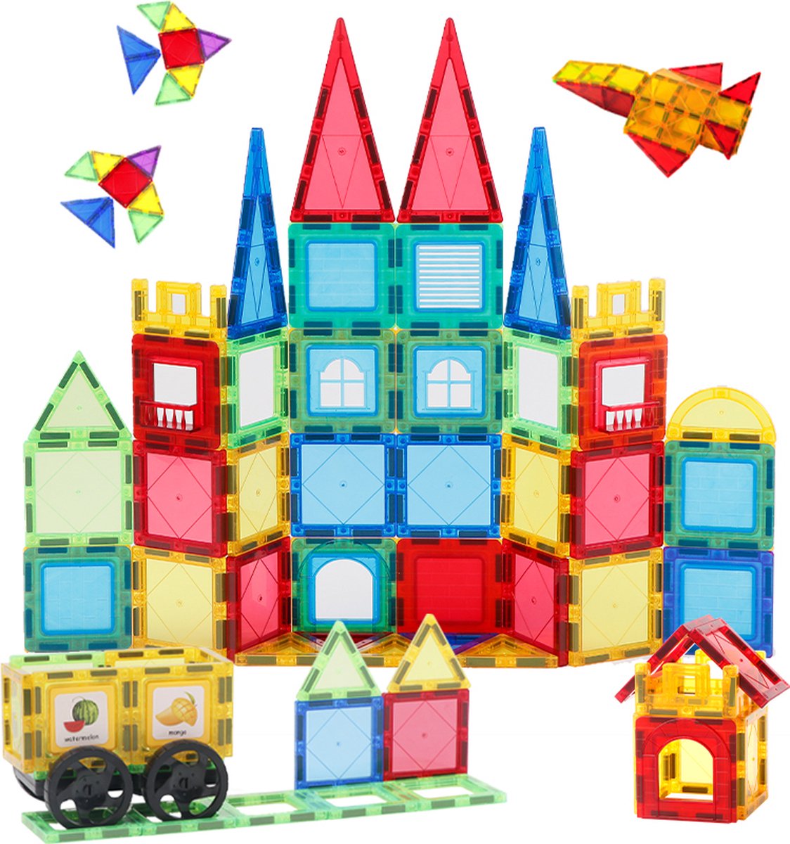 Magnetische Tegels - MAGPLAYER 60 stuks - Magnetisch - Bouwstenen- Educatief Speelgoed voor Intelligentie en Creativiteit