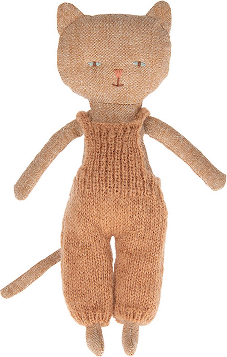   - Kitten in Overal - Knuffel - 24 cm - Ginger