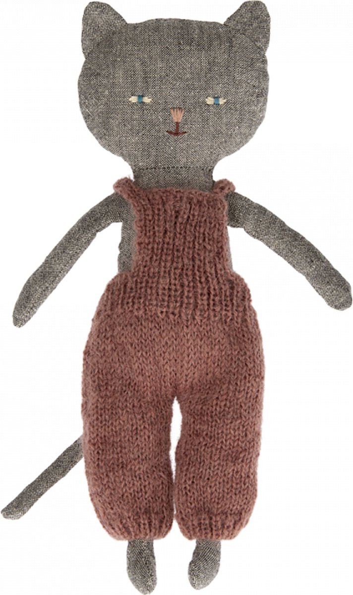 Maileg - Kitten in Overal - Knuffel - 24 cm - Grijs