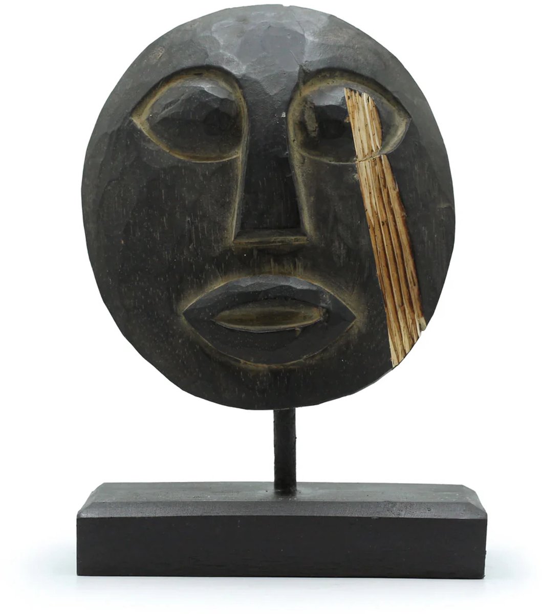 Timor Tribal Decoratief Masker - Zwart 27x20cm