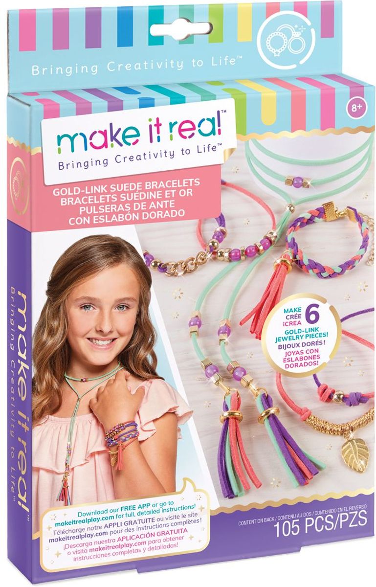 Make it Real Suede Armbandjes met Gouden Schakels