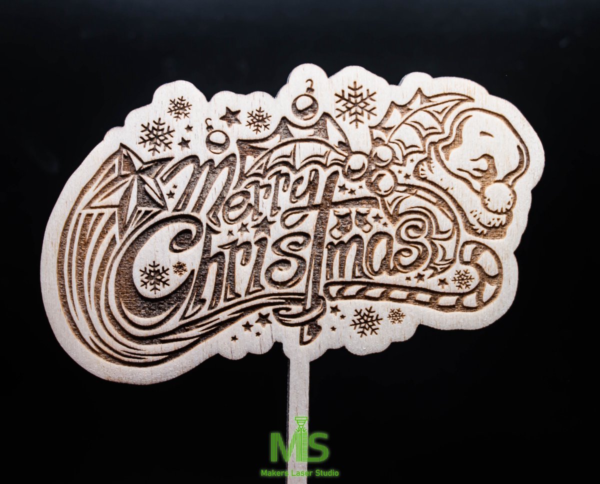 Taart Decoratie / Merry Christmas taarttopper/ Taarttopper / vrolijk kerst / Happy Birthday Decoratie /Taart Topper Feestje/ Traktatie /Cake Topper/ gepersonaliseerde taart topper/ houten taart topper/ Merry Christmas