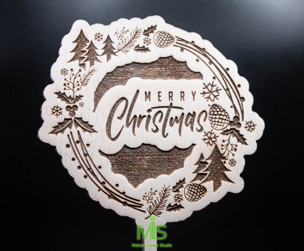 Taart Decoratie / Merry Christmas taarttopper/ Taarttopper / vrolijk kerst / Happy Birthday Decoratie /Taart Topper Feestje/ Traktatie /Cake Topper/ gepersonaliseerde taart topper/ houten taart topper/ Merry Christmas