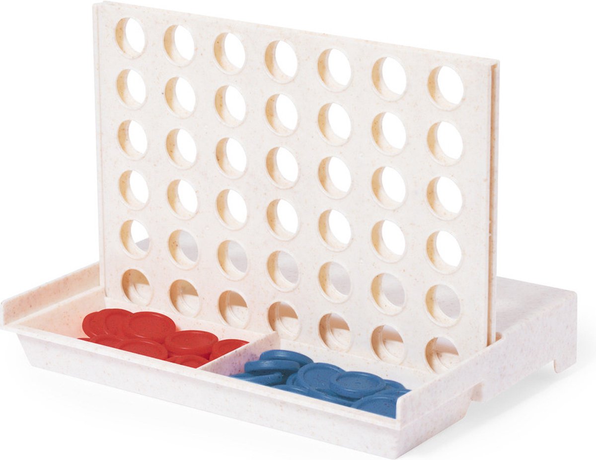 Vier op een rij spel - schijfjes stapelen - reisspel - 18 x 12 cm - spelletjes spelen onderweg