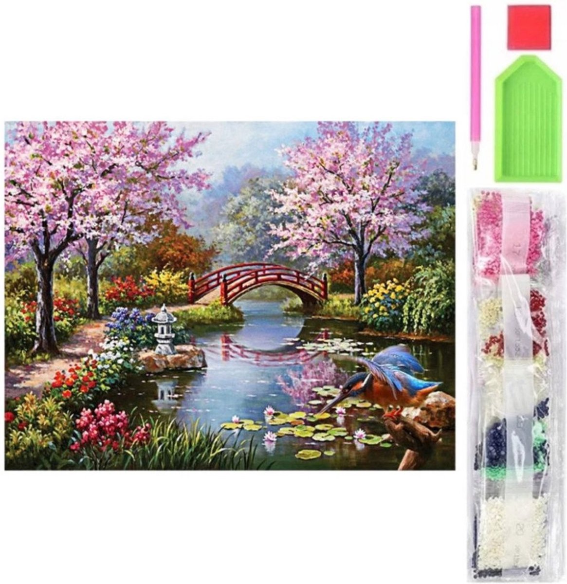 Diamond Painting Set - Japanse Tuinen - 30 x 40 - Kado Tip !!