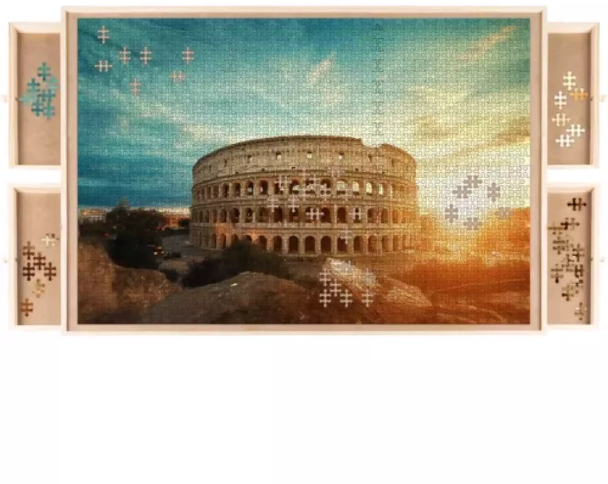 Malatec Groot Puzzelbord voor 1.500 Stukjes - Duurzaam en Handig - 89 x 69 x 3.5 cm