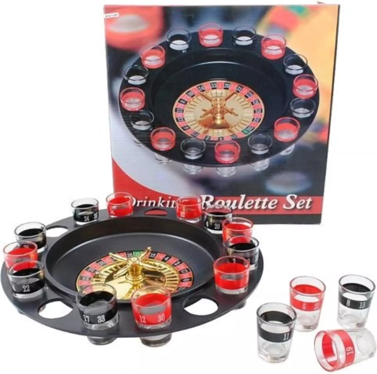 Malatec Roulette + Shotglazen: Perfect Drankspel voor Feestjes