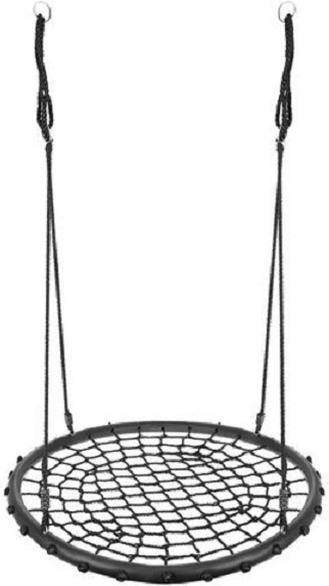 Nestschommel Buitenspeelgoed Ø 100 CM - Slinger schommel- Nest Schommel - Zwart - Ronde schommel - Ooienvaarsnest -120 KG Belasting - Voor kinderen en volwassenen