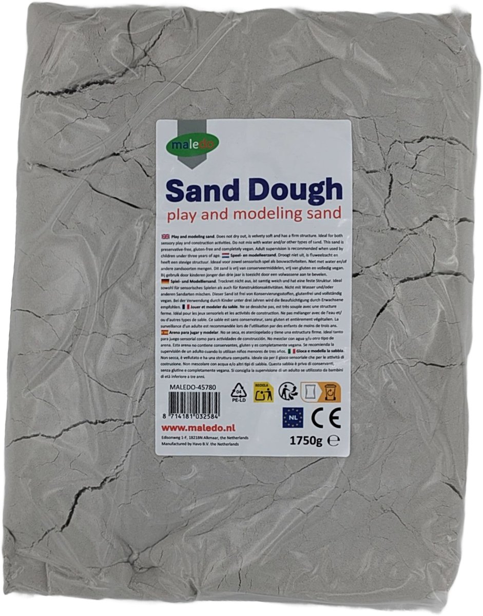  - Sand dough, speel- en modelleerzand - 1,75 kg in zak - 2,5 liter