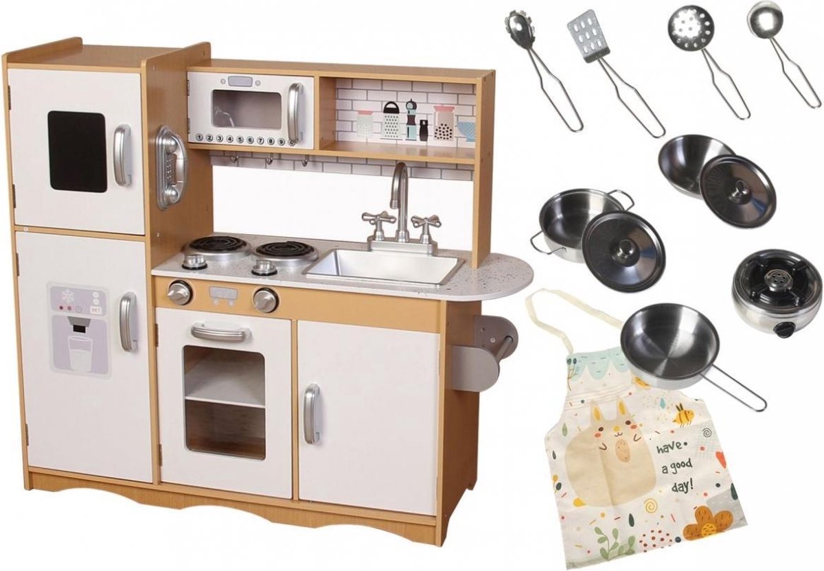   Houten Keuken Groot LED -   - Met Keuken Accessoires