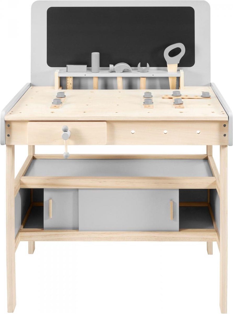 Mamabrum Speelgoed werkbank met gereedschap en Krijtbord