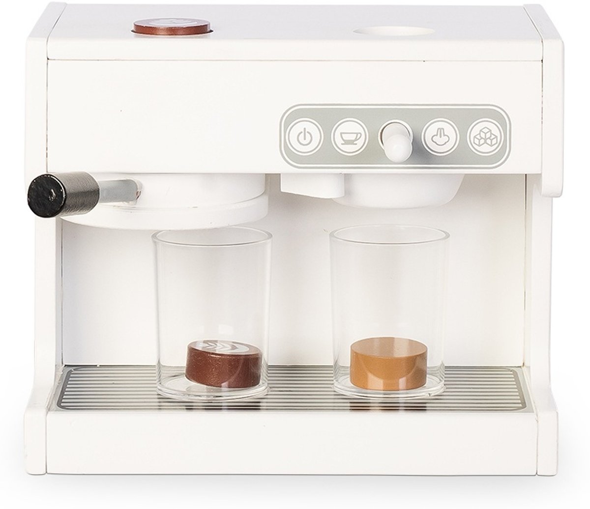 Mamamemo Houten Espressomachine 23,5 Cm Wit