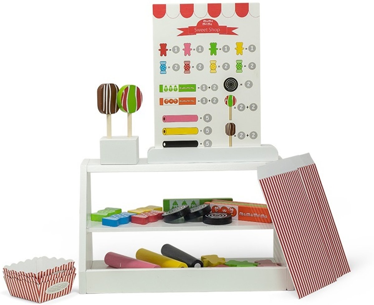 Mamamemo Snoepwinkel Hout 30-delig