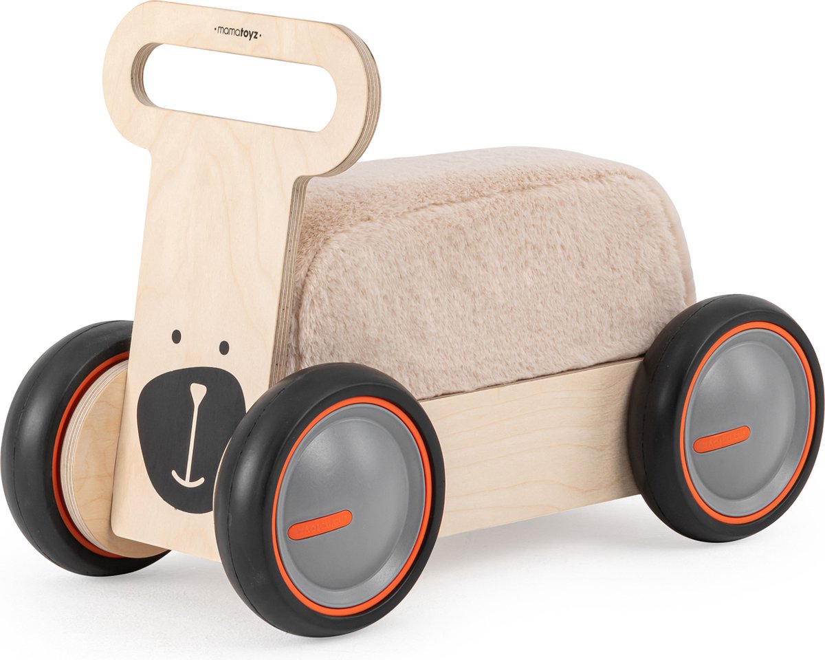   Houten Loopwagen Leren Lopen Model Beer met Opbergruimte voor Speelgoed