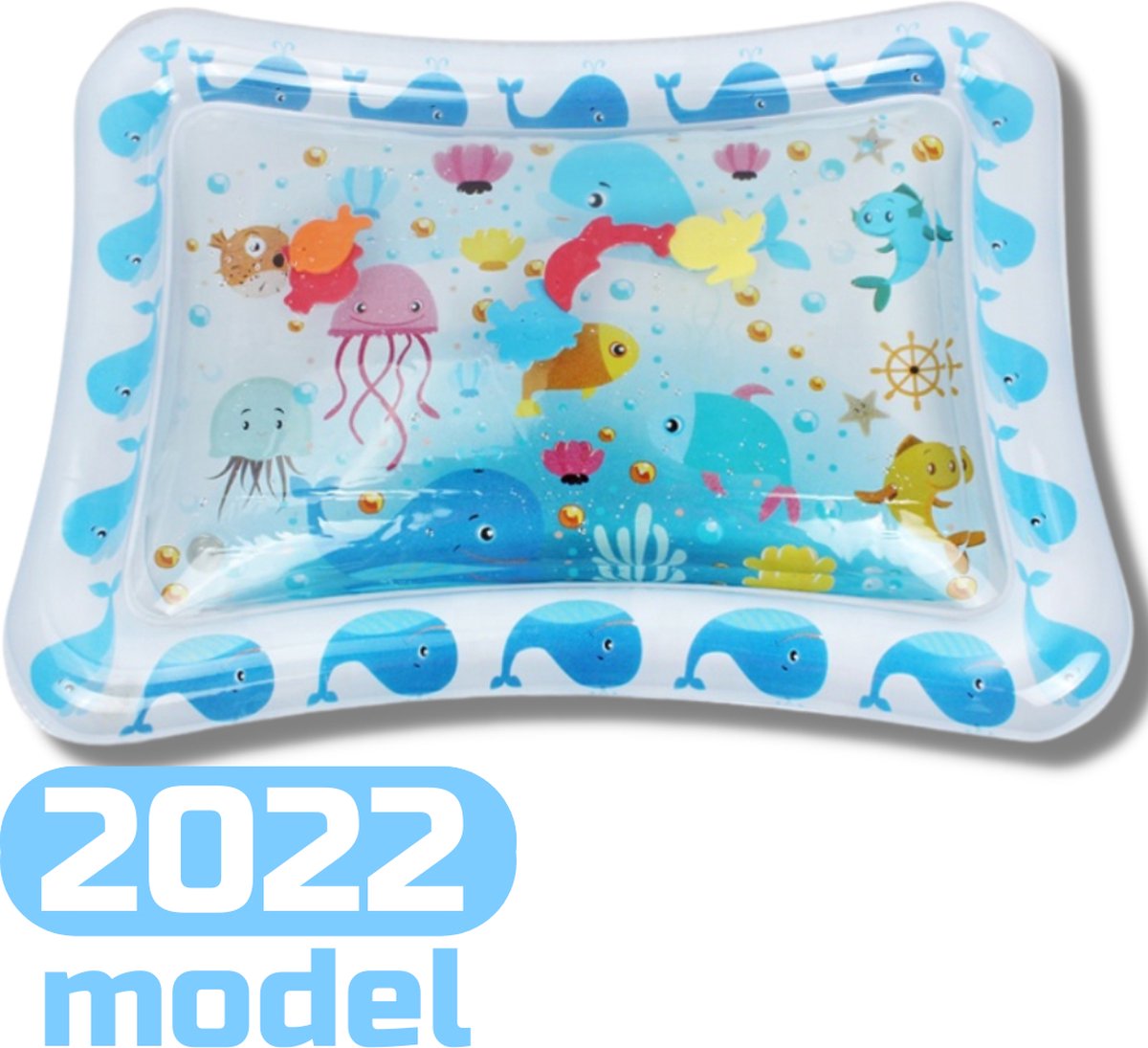 Mamboe Waterspeelmat - Waterspeelgoed - Watermat baby - 70 x 50 cm - Babygym - Speelmat - Speelkleed Baby Opblaasbaar - Tummy Time - Kraamcadeau