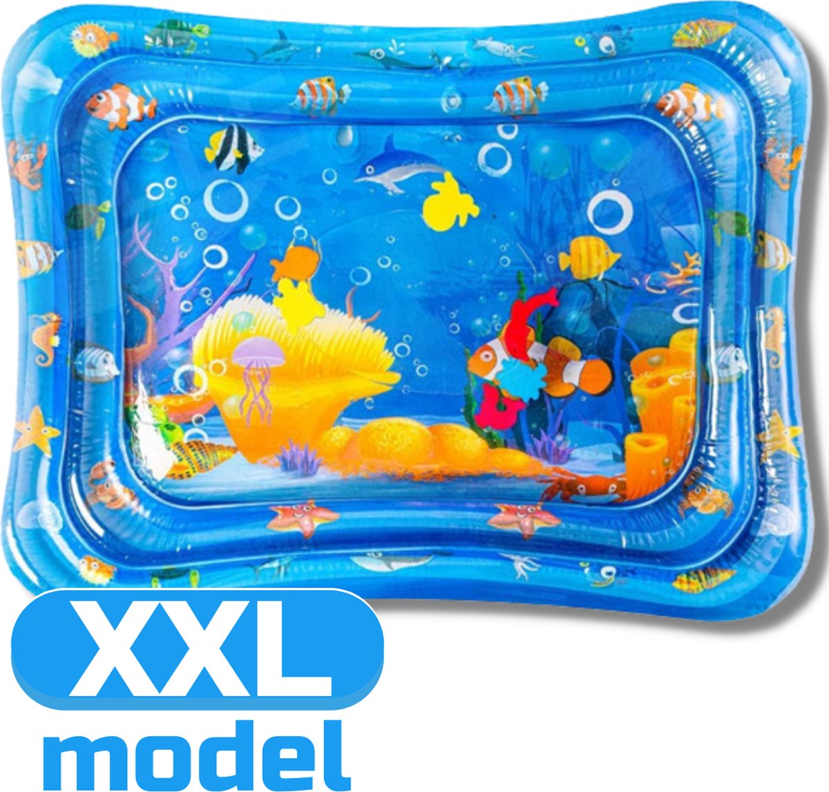 Mamboe Waterspeelmat XXL - Waterspeelgoed - Watermat baby - 100 x 80 cm - Babygym - Speelmat - Speelkleed Baby Opblaasbaar - Tummy Time - Kraamcadeau