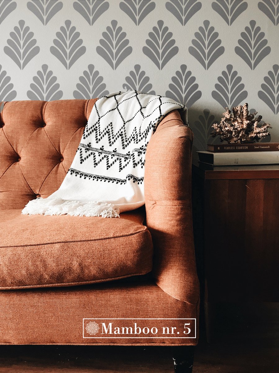 Floral blad muursjabloon - herbruikbare verfsjablonen voor het verven van blad patroon op muren