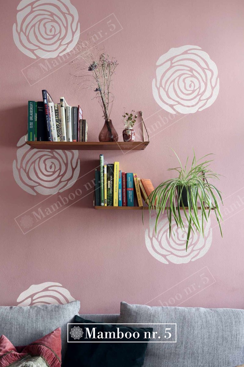 Roos sjabloon voor de muur - Grote bloem sjabloon om een bloemen muur te verven - Flower stencil - Sjabloon roos groot