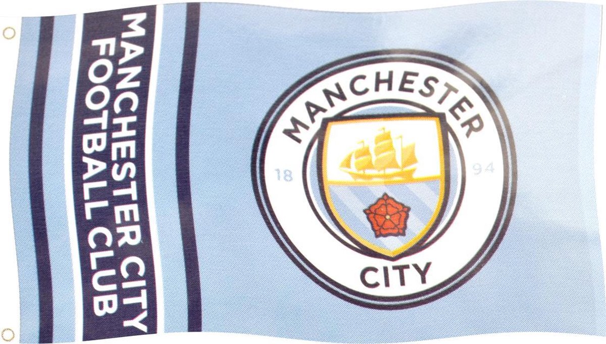 Manchester City Vlag Strepen 152 x 91 cm