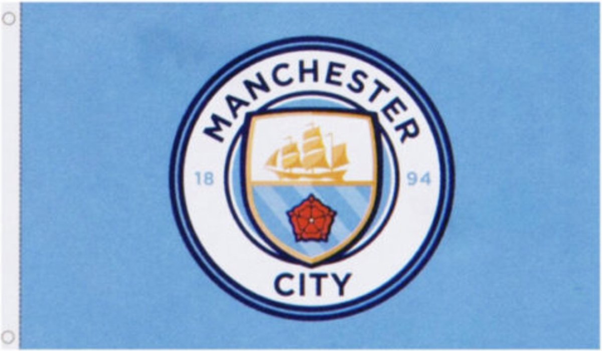 Manchester City vlag - clublogo - 152x91 centimeter