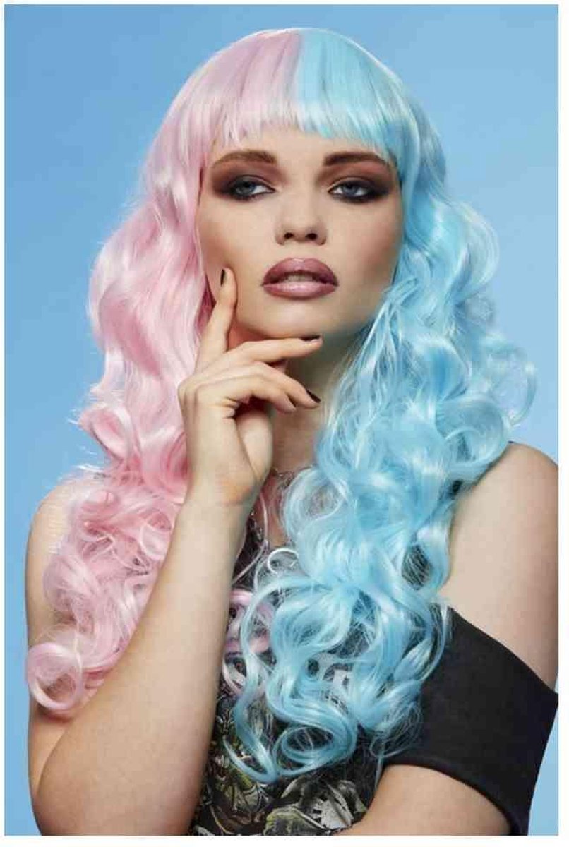   Pruik Cotton Candy Angel Siren Blauw/Roze