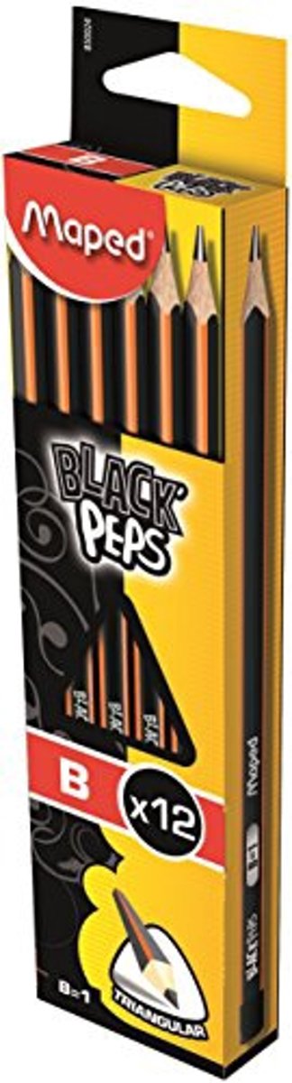 Helix Maped 12 Black Peps Potloden, Hardheid B