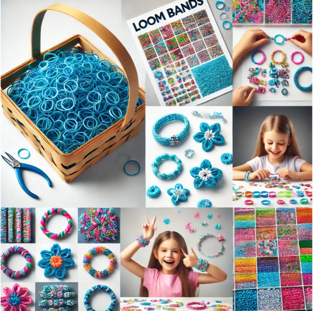 Loombandjes blauw – 1.200 elastiekjes – Met 2 weefhaken & S-clips – Loom set