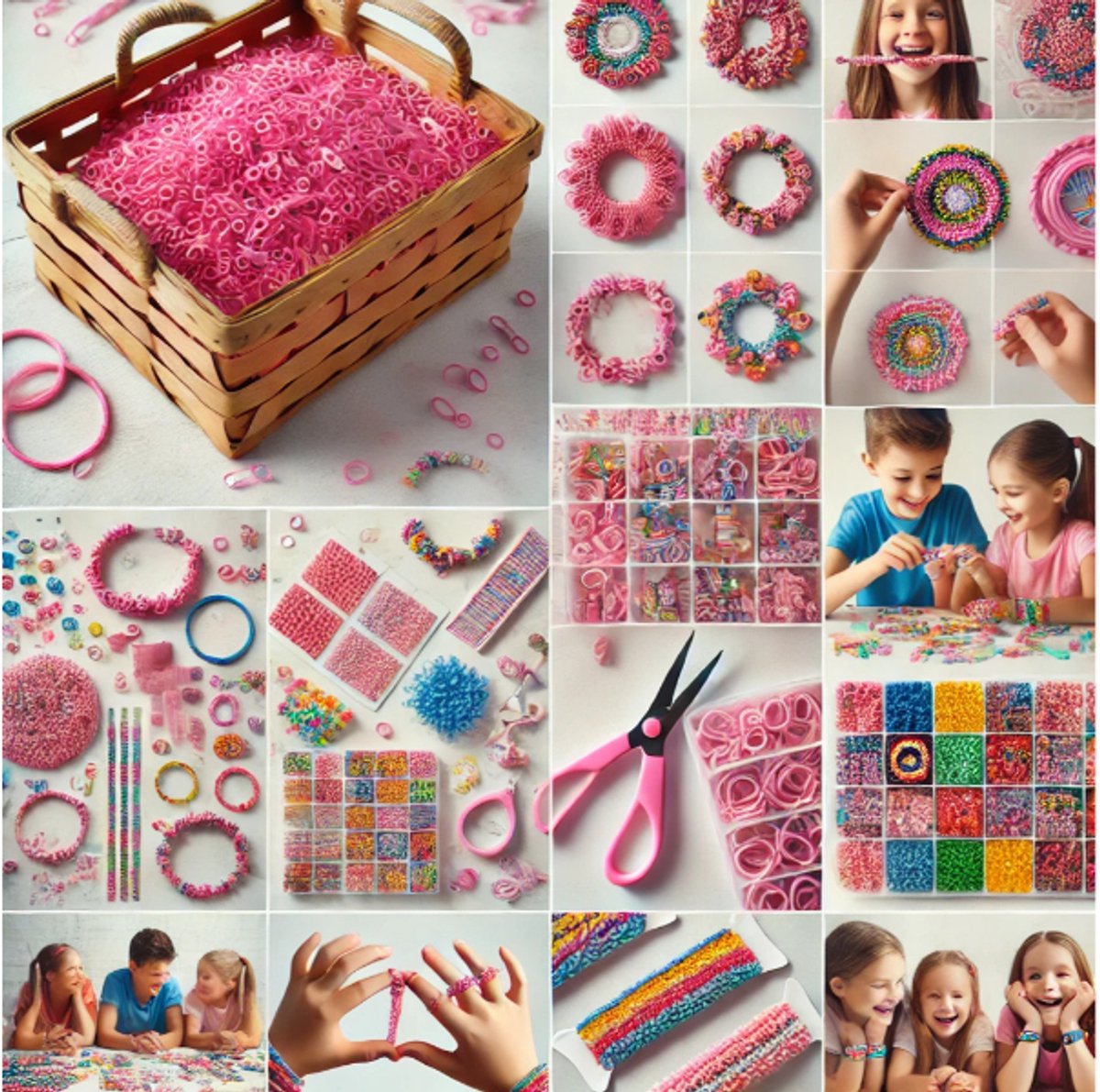 Loombandjes roze – 1.200 elastiekjes – Met 2 weefhaken & S-clips – Loom set