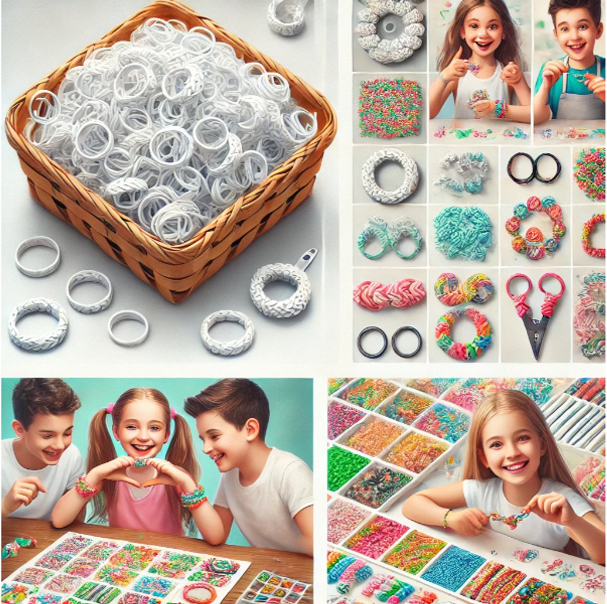 Loombandjes wit – 1.200 elastiekjes – Met 2 weefhaken & S-clips – Loom set