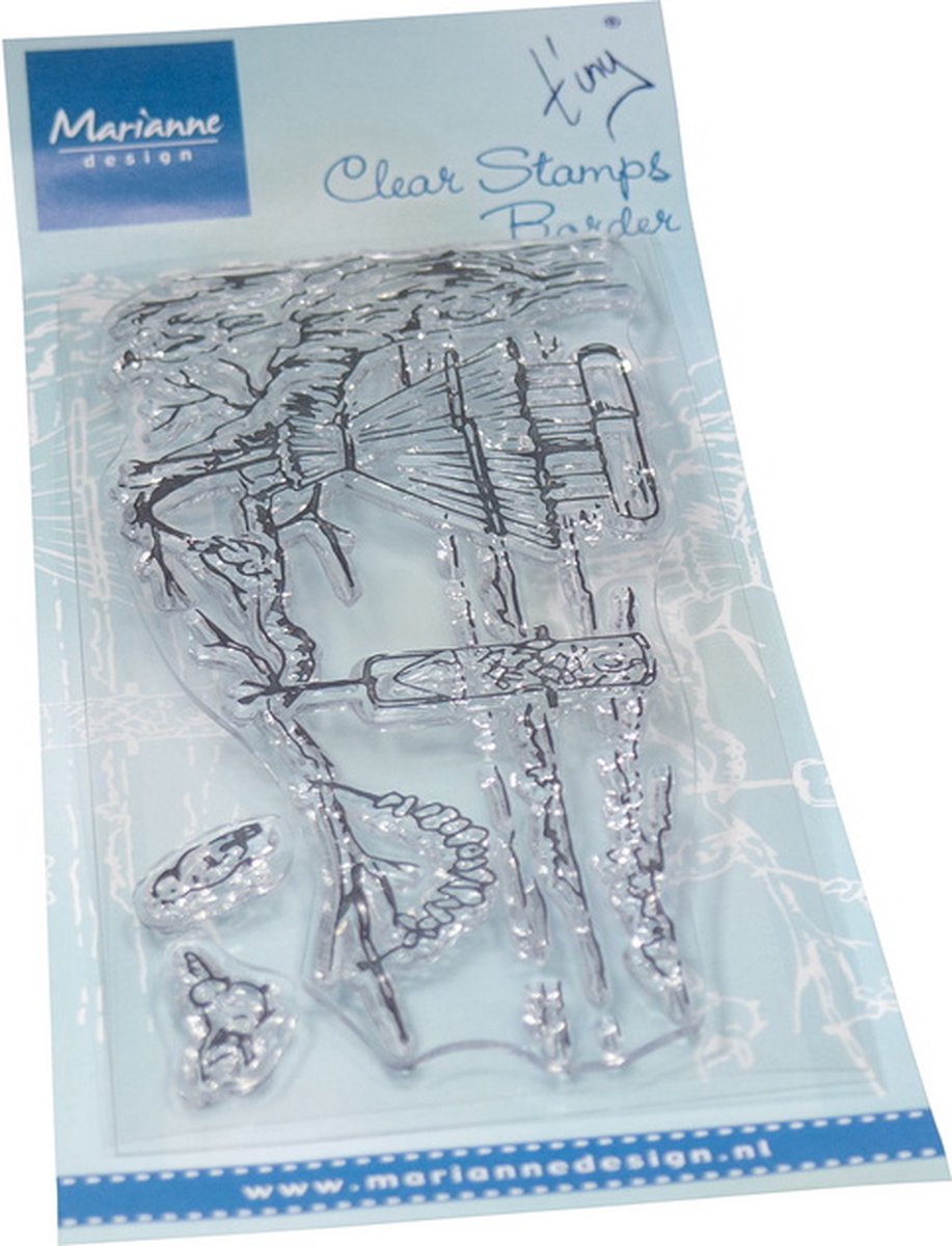 Clear Stamps, Tiny’s Border – Bird feeding