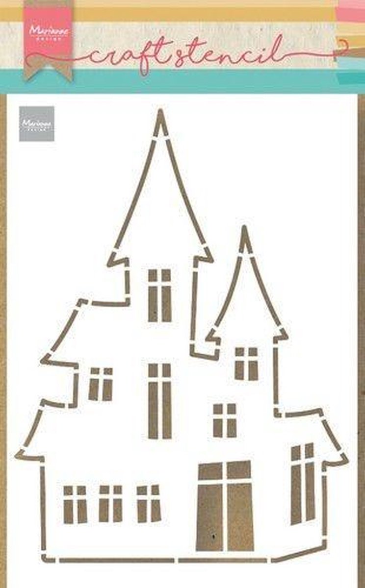 Marianne D Craft Stencil Spookhuis PS8075 21 x 15 cm (10-20)
