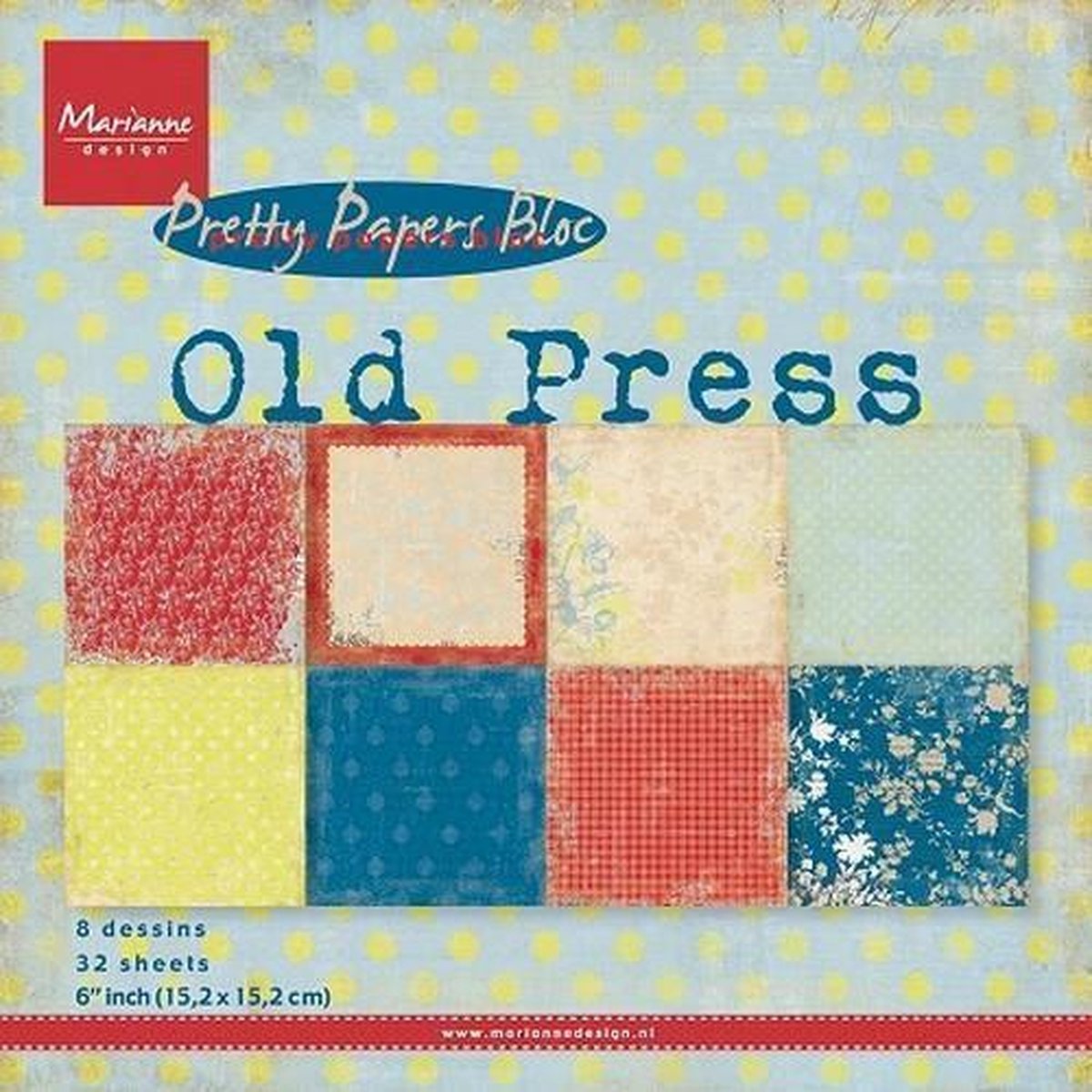 Marianne D Paper pad Old Press PK9120 15x15cm