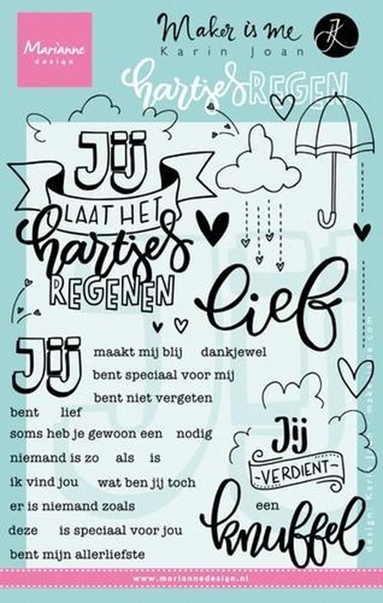 Marianne D Stempel Hartjes regen (NL) KJ1703 12,0x22,0 cm