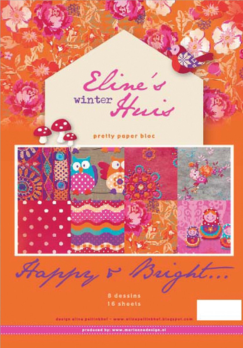 Marianne Design, Eline`s huis, WINTER, pretty paper bloc. PB7035