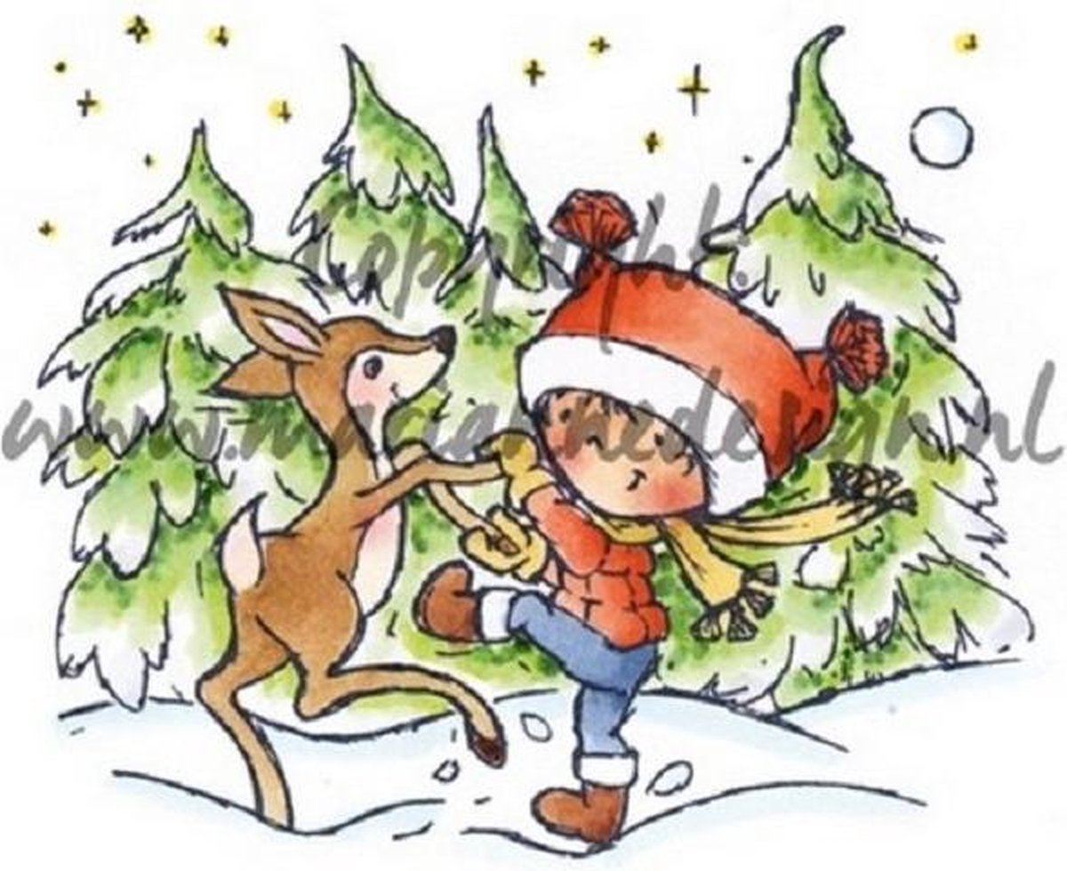 Marianne Design - Don & Daisy - Clearstamp - Dancing with Deer - DDS3353