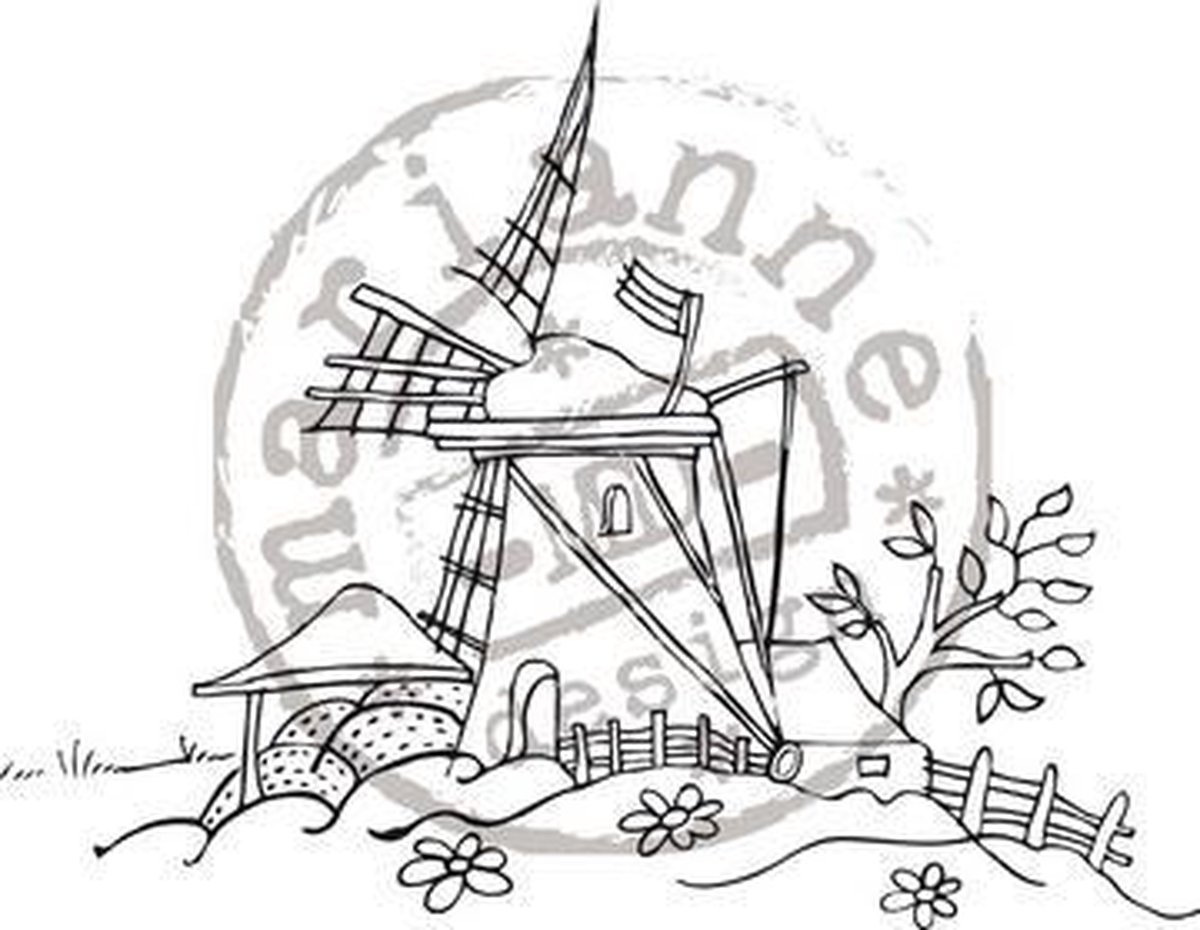 Marianne Design - Els Wezenbeek - Clearstamp - stempel Molen - EWS2201.