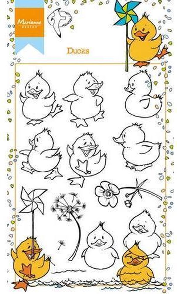 Marianne Design Stempel Hettys eendjes HT1615 11x18.5cm