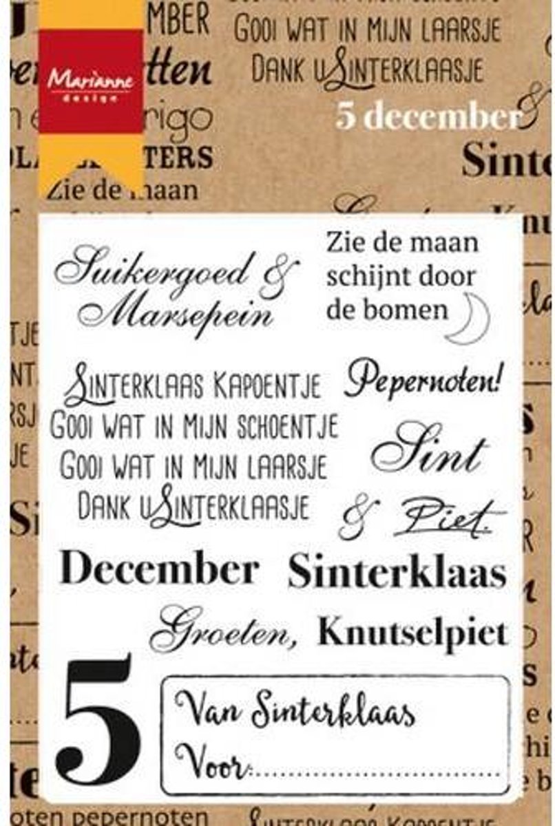 Marianne Design Stempel Vijf december (Nederlands) CS0982 9.5x14.5cm