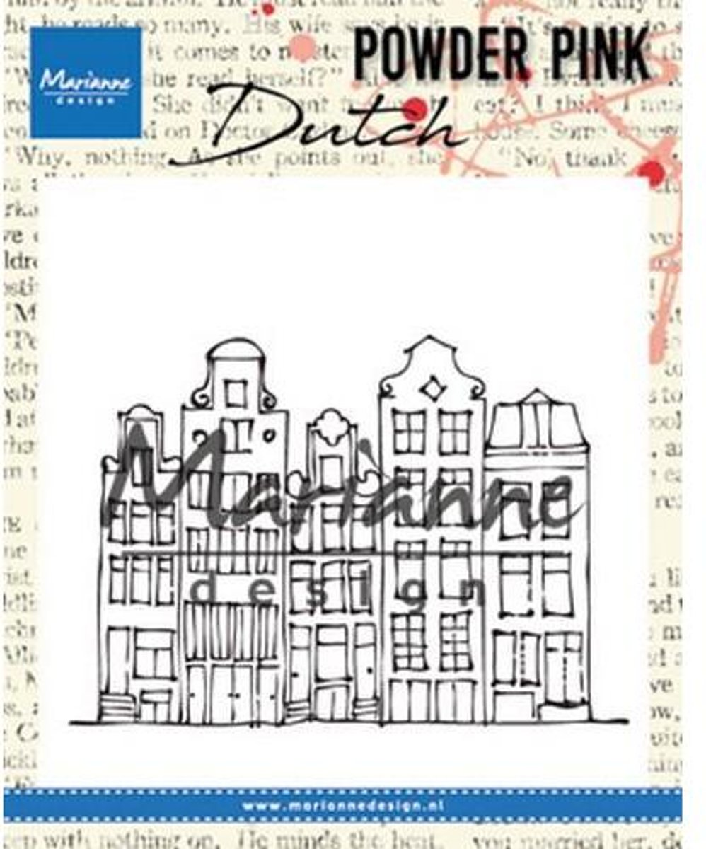   stempel Powder Pink - Grachtenpanden PP2804 83x60 milimeter